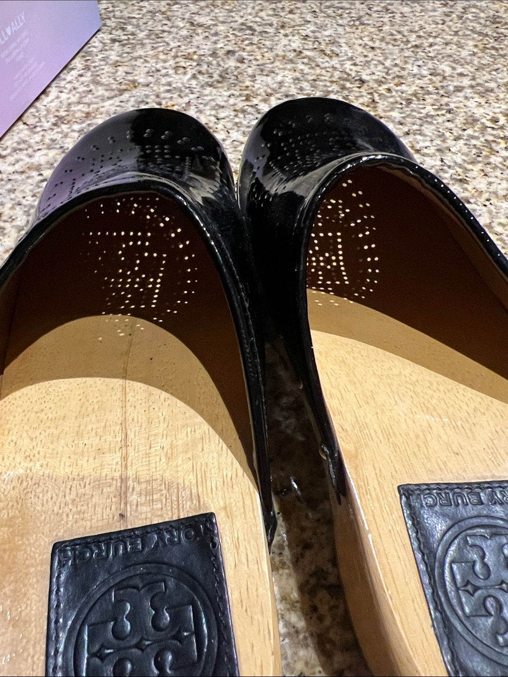 Tory Burch Black Patent Leather Studded Clogs - Picture 11 of 12